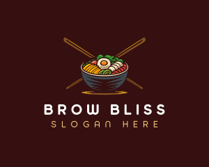 Bibimbap Food Bowl logo design