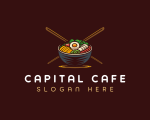 Bibimbap Food Bowl logo design