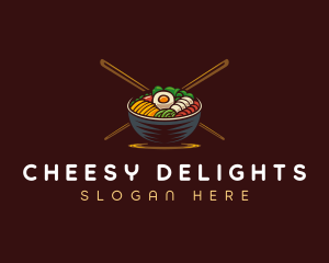 Bibimbap Food Bowl logo design