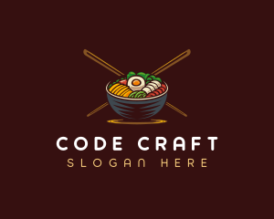 Bibimbap Food Bowl logo design