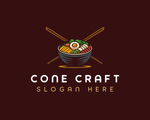 Bibimbap Food Bowl logo design