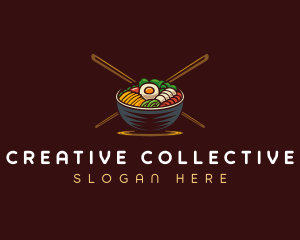 Bibimbap Food Bowl logo design