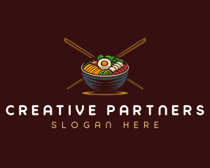 Bibimbap Food Bowl logo design