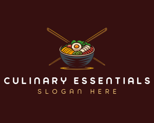 Bibimbap Food Bowl logo design