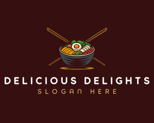 Bibimbap Food Bowl logo design