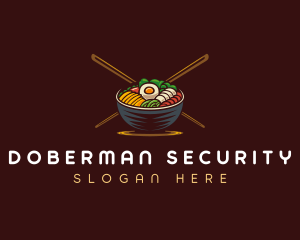 Bibimbap Food Bowl logo design