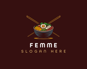 Bibimbap Food Bowl logo design