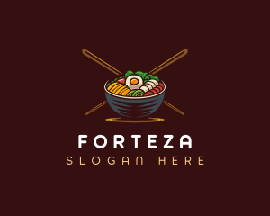 Bibimbap Food Bowl logo design