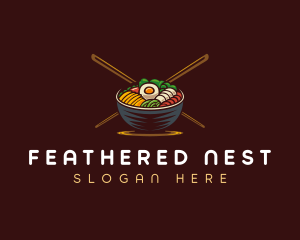 Bibimbap Food Bowl logo design