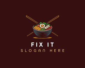 Bibimbap Food Bowl logo design