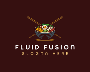 Bibimbap Food Bowl logo design