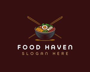 Bibimbap Food Bowl logo design