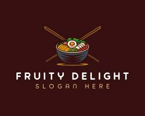 Bibimbap Food Bowl logo design