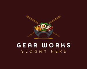 Bibimbap Food Bowl logo design