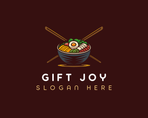 Bibimbap Food Bowl logo design