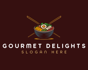 Bibimbap Food Bowl logo design