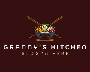 Bibimbap Food Bowl logo design