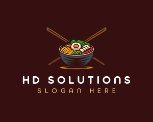 Bibimbap Food Bowl logo design