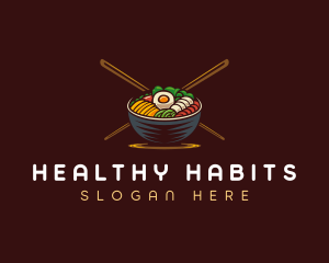 Bibimbap Food Bowl logo design