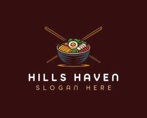 Bibimbap Food Bowl logo design