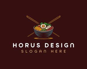 Bibimbap Food Bowl logo design