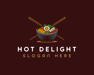 Bibimbap Food Bowl logo design