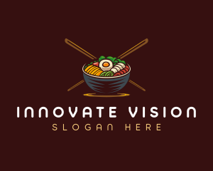 Bibimbap Food Bowl logo design