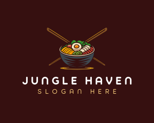 Bibimbap Food Bowl logo design