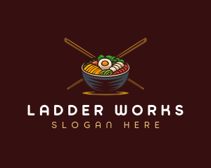 Bibimbap Food Bowl logo design