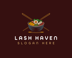 Bibimbap Food Bowl logo design