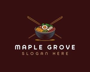 Bibimbap Food Bowl logo design