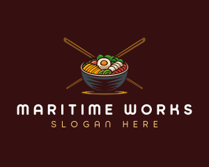 Bibimbap Food Bowl logo design