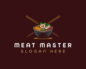 Bibimbap Food Bowl logo design