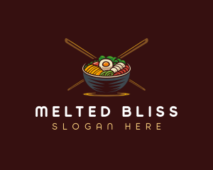 Bibimbap Food Bowl logo design