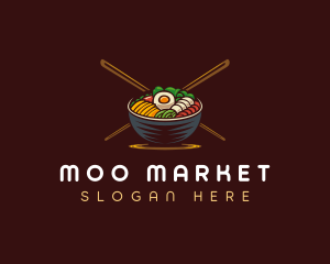 Bibimbap Food Bowl logo design