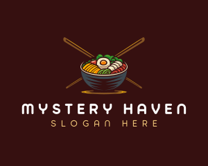 Bibimbap Food Bowl logo design