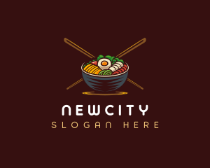 Bibimbap Food Bowl logo design