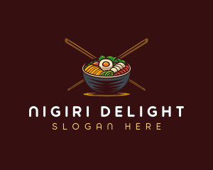 Bibimbap Food Bowl logo design