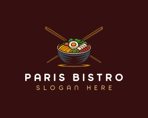 Bibimbap Food Bowl logo design