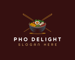 Bibimbap Food Bowl logo design