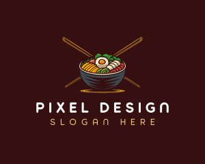 Bibimbap Food Bowl logo design