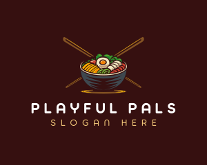 Bibimbap Food Bowl logo design