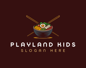 Bibimbap Food Bowl logo design