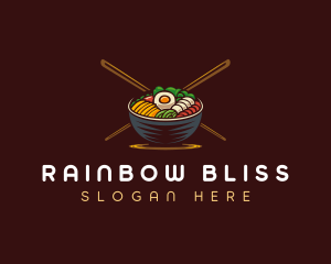 Bibimbap Food Bowl logo design