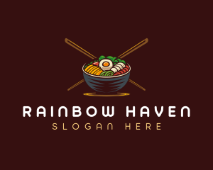 Bibimbap Food Bowl logo design