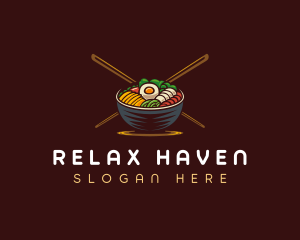 Bibimbap Food Bowl logo design