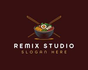 Bibimbap Food Bowl logo design