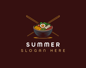 Bibimbap Food Bowl logo design