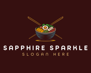 Bibimbap Food Bowl logo design