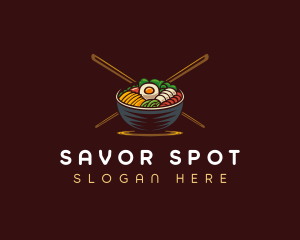 Bibimbap Food Bowl logo design